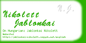 nikolett jablonkai business card